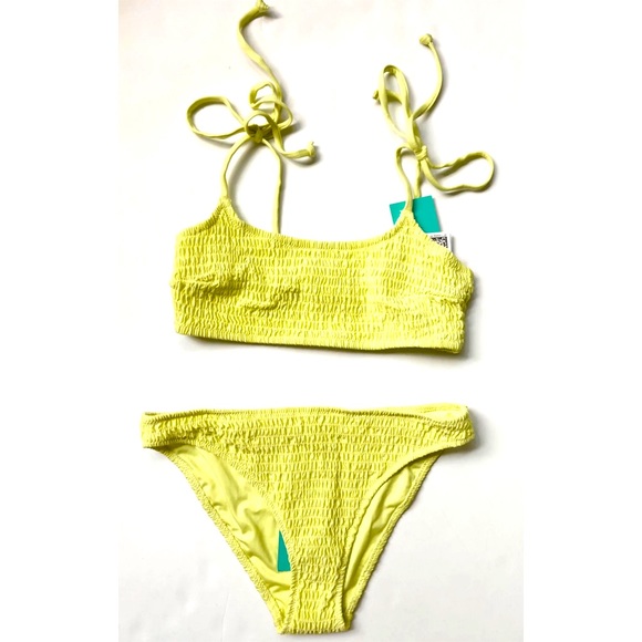 H&M Other - H&M Swimwear 6 Bikini Neon Yellow Cheeky Breif Padded Tube Top New Swimsuit